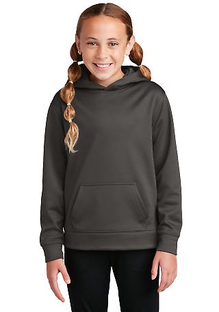 Sport Tek YST244 Sport-Tek Youth Sport-Wick Fleece in Irongrey front view