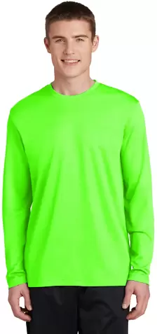 Sport Tek ST340LS Neon Green front view