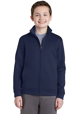 Sport Tek YST241 Sport-Tek Youth Sport-Wick Fleece Navy front view