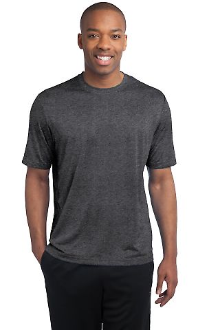Sport Tek TST360 Sport-Tek Tall Heather Contender  in Graphite hthr front view