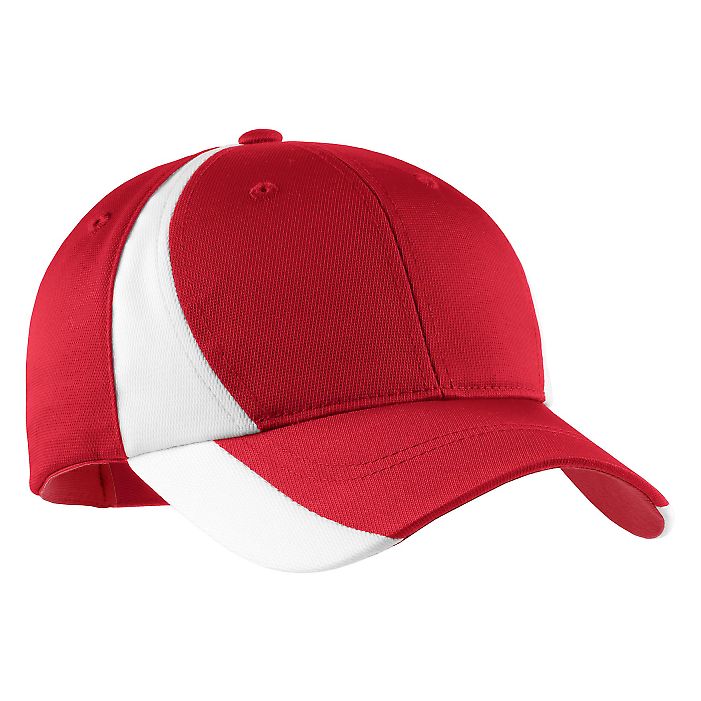 Sport Tek STC11 Sport-Tek Dry Zone Nylon Colorbloc in True red/white front view