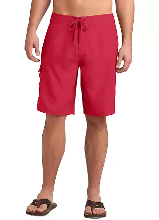 District DT1020 CLOSEOUT  Young Mens Boardshort Red front view