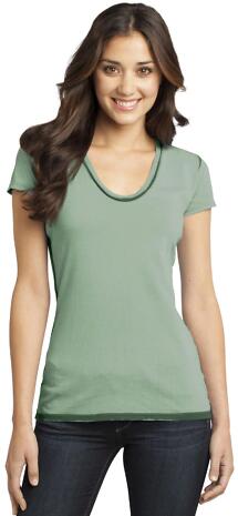 District DT2202 CLOSEOUT  - Juniors Faded Rounded  Forest Green front view