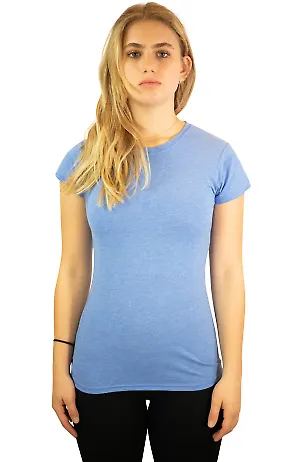 64000L Gildan Ladies 4.5 oz. SoftStyle™ Ringspun in Heather royal front view