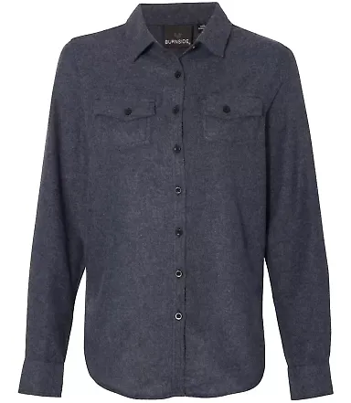 Burnside 5200 Women's Long Sleeve Solid Flannel Sh Denim front view