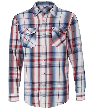 Burnside 8202 Long Sleeve Plaid Shirt Red front view