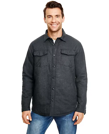 Burnside 8610 Quilted Flannel Jacket in Charcoal front view