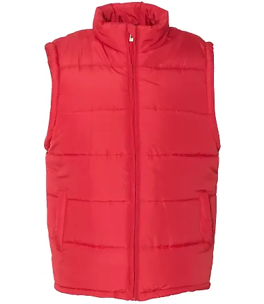 Burnside 8700 Puffer Vest Red front view