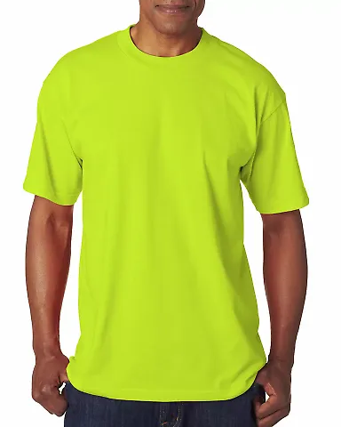 Bayside 1701 USA-Made 50/50 Short Sleeve T-Shirt in Safety green front view