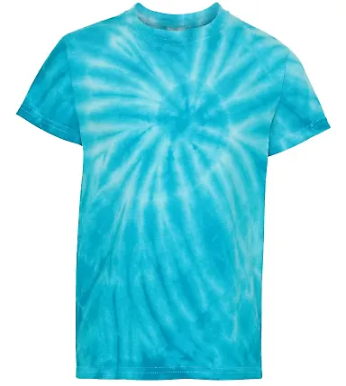 Dyenomite 20BCY Youth Cyclone Vat-Dyed Pinwheel Sh in Turquoise front view
