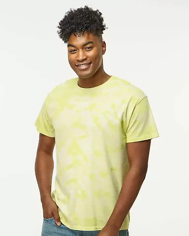 Dyenomite 200CR Crystal Tie Dyed T-Shirts in Citron front view
