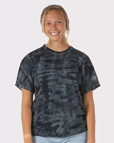 Dyenomite 200CR Crystal Tie Dyed T-Shirts in Black crystal front view