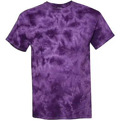 Dyenomite 20BCR Youth Crystal Tie Dye T-Shirt in Purple front view