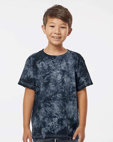Dyenomite 20BCR Youth Crystal Tie Dye T-Shirt in Black crystal front view