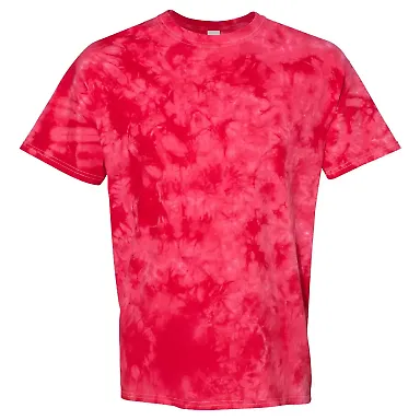 Dyenomite 20BCR Youth Crystal Tie Dye T-Shirt Red front view