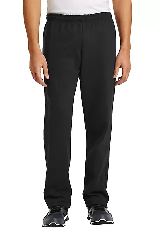 Gildan G184 7.75 oz., 50/50 Open-Bottom Sweatpants in Black front view