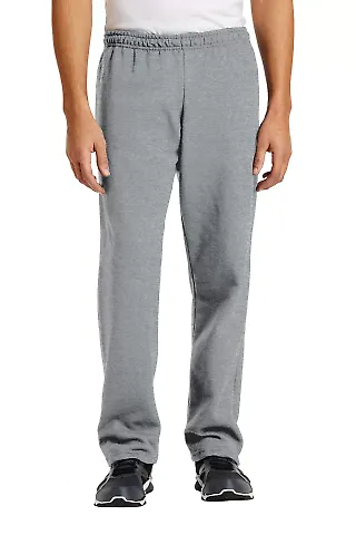 Gildan G184 7.75 oz., 50/50 Open-Bottom Sweatpants in Sport grey front view