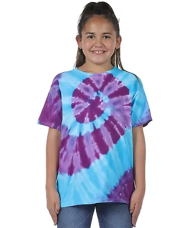 Dyenomite 20BTY Youth Typhoon Tie-Dye Shirt in Tahiti front view