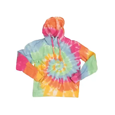 Dyenomite 854MS Multi-Color Spiral Pullover Hooded in Aerial spiral front view