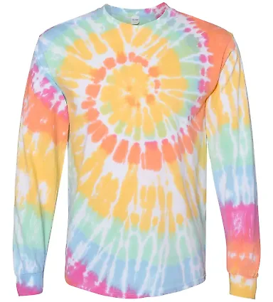 Dyenomite 240MS Spiral Tie Dye Long Sleeve in Aerial spiral front view
