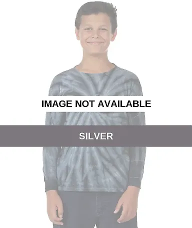 Dyenomite 24BCY Youth Cyclone Tie Dye Long Sleeve  Silver front view
