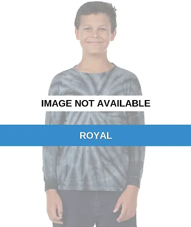 Dyenomite 24BCY Youth Cyclone Tie Dye Long Sleeve  Royal front view