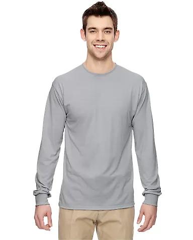 Jerzees 21MLR Dri-Power Sport Long Sleeve T-Shirt Silver front view