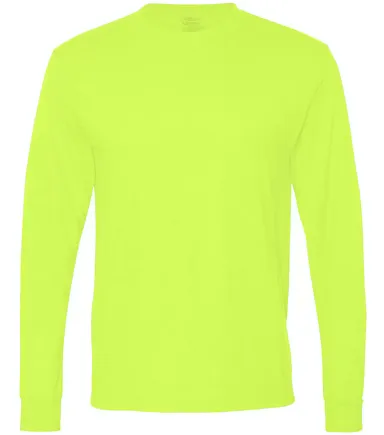 Jerzees 21MLR Dri-Power Sport Long Sleeve T-Shirt Safety Green front view