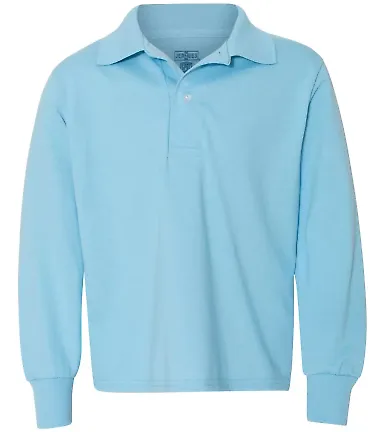 Jerzees 437YLR SpotShield Youth Long Sleeve Sport  Light Blue front view