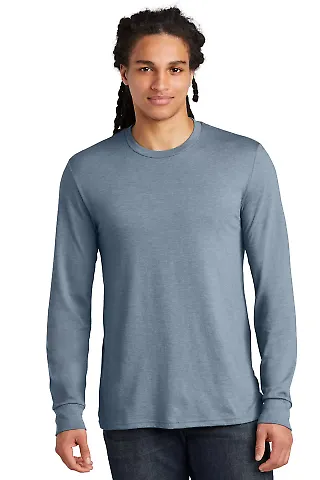 DM132 District Made Mens Perfect Tri Long Sleeve C in Flntbluhtr front view