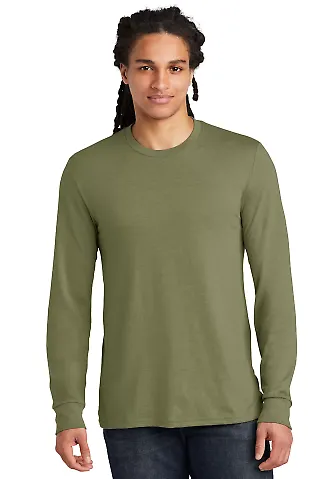 DM132 District Made Mens Perfect Tri Long Sleeve C in Milgrnfst front view
