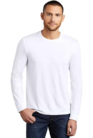 DM132 District Made Mens Perfect Tri Long Sleeve C in White front view