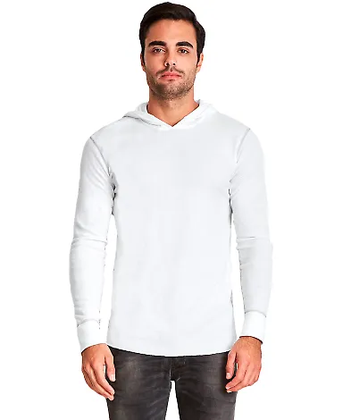 Next Level 8221 Unisex Thermal Hoody WHITE/ HTHR GRAY front view