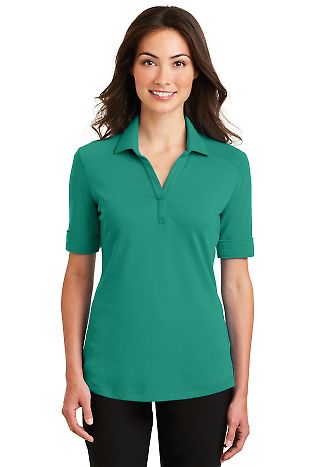 242 L5200 Port Authority Ladies Silk Touch Interlo in Verdant green front view