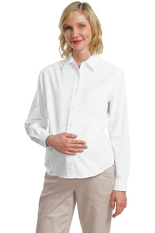 242 L608M CLOSEOUT Port Authority Maternity Long S White front view