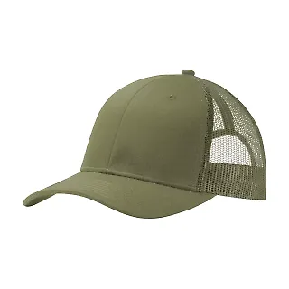 242 C112 Port Authority Snapback Trucker Cap in Olive drab grn front view