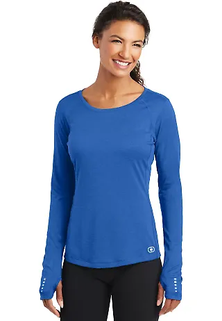 950 LOE321 OGIO ENDURANCE Ladies Long Sleeve Pulse Electric Blue front view