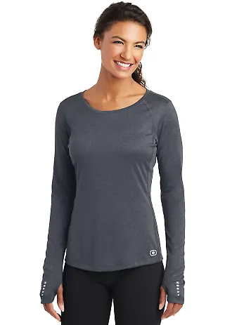 950 LOE321 OGIO ENDURANCE Ladies Long Sleeve Pulse Gear Grey front view