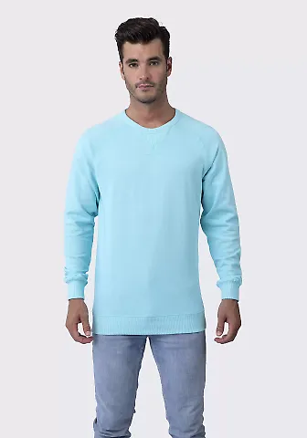 Cotton Heritage M2430 French Terry Crew Pullover Aqua Mist front view