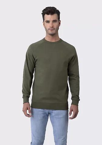 Cotton Heritage M2430 French Terry Crew Pullover Military Green front view