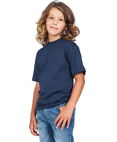 US Blanks US20001 Toddler Organic Cotton Crewneck  in Navy blue front view