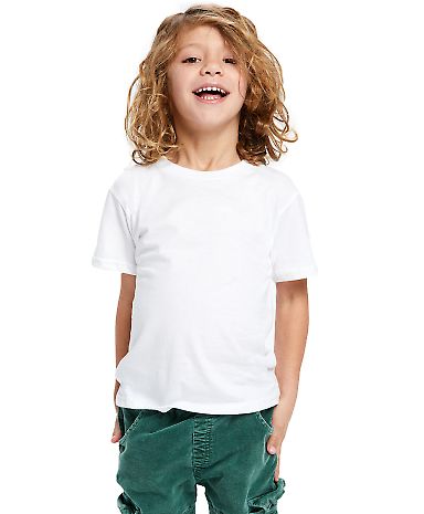 US Blanks US20001 Toddler Organic Cotton Crewneck  in White front view