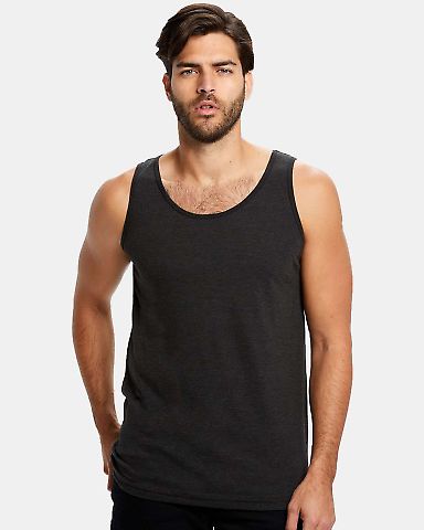 US Blanks US3408 /Unisex Tri-Blend Tank in Tri black front view