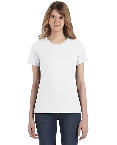 Anvil 880 by Gildan Women's Lightweight Tee in White front view