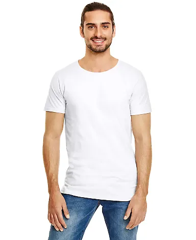 5624 Short Sleeve Long and Lean Tee in White front view