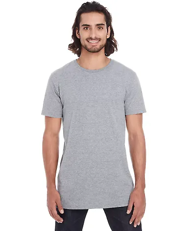 5624 Short Sleeve Long and Lean Tee in Heather graphite front view