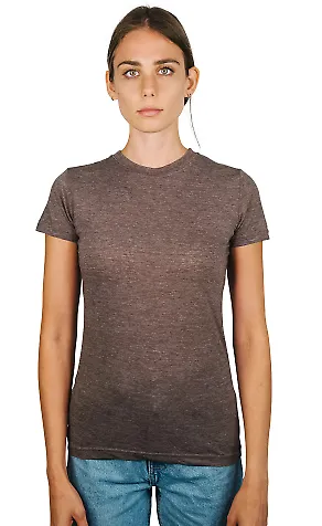 0240 Tultex Ladies Ultra Blend Tee  in Heather brown front view