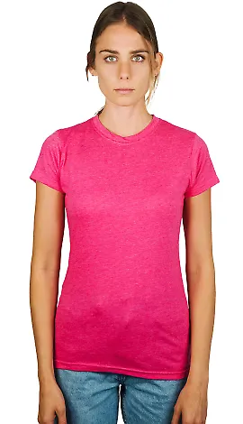 0240 Tultex Ladies Ultra Blend Tee  in Heather fuchsia front view