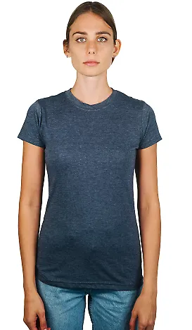 0240 Tultex Ladies Ultra Blend Tee  in Heather navy front view