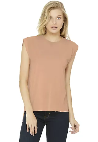 Bella Canvas 8804 Women's Flowy Muscle Tank with R PEACH front view